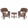Propation Santa Maria Espresso Rocker Wicker Chair Set with Cushions, Black - 3 Piece PR2593390